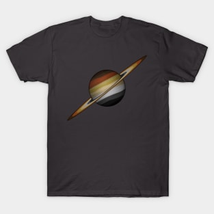 Planet and Rings in Gay Bear Pride Flag Colors T-Shirt